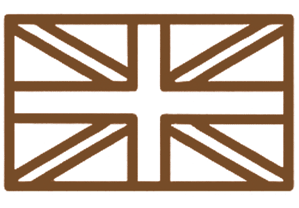 Icon of the Union Jack flag, highlighting that all furniture is proudly made in Britain.